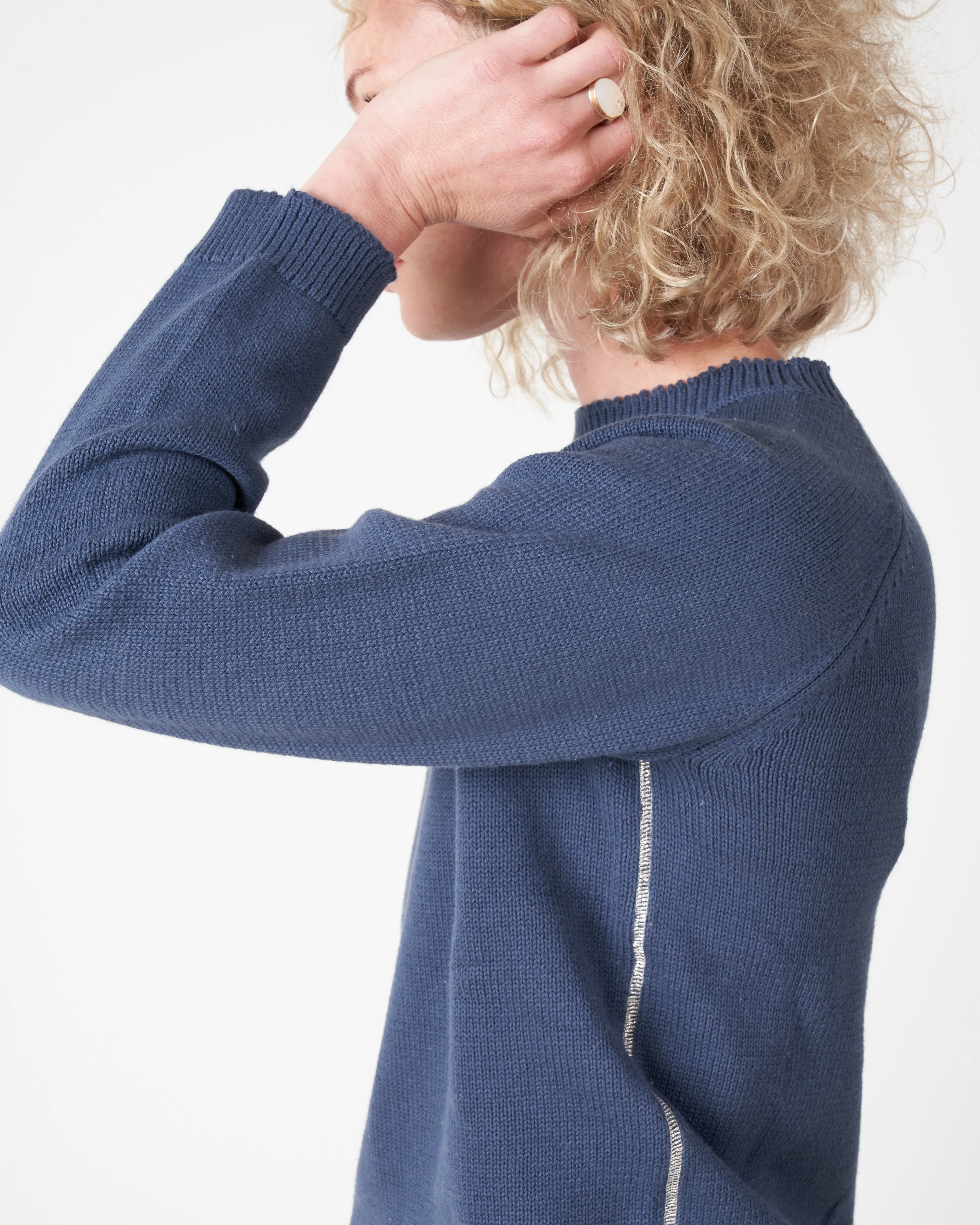 boxy roundneck pullover - night