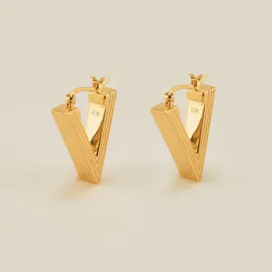 Boxy Triangle Hoop Earring
