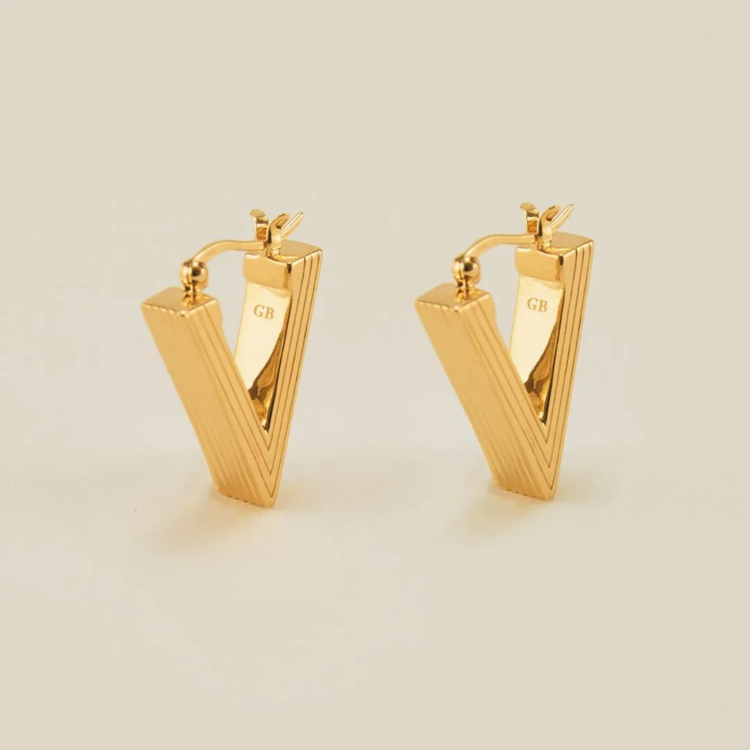 Boxy Triangle Hoop Earring