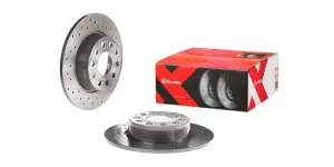 Brake Disc Rear (2 In Box) Drilled Vw Golf Scirocco Audi A3 Seat Leon (Brembo 08B4131X)
