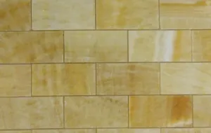 Brick Pattern Honey Onyx 2x4 Polished Mosaics Meshed on 12" X 12" Sheet for Backsplash, Shower Walls, Bathroom Floors