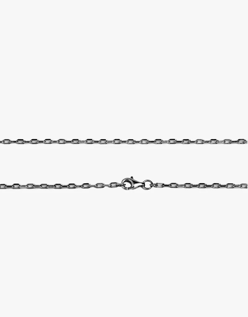 Bridget King Round Link Chain 28" in Oxidized Sterling Silver