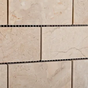 Bursa Beige / Sandy Beige Marble 2 X 4 Polished Brick Mosaic Tile - Box of 5 Sheets