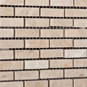 Bursa Beige / Sandy Beige Marble Mini - Brick Polished Mosaic Tile - Box of 5 Sheets