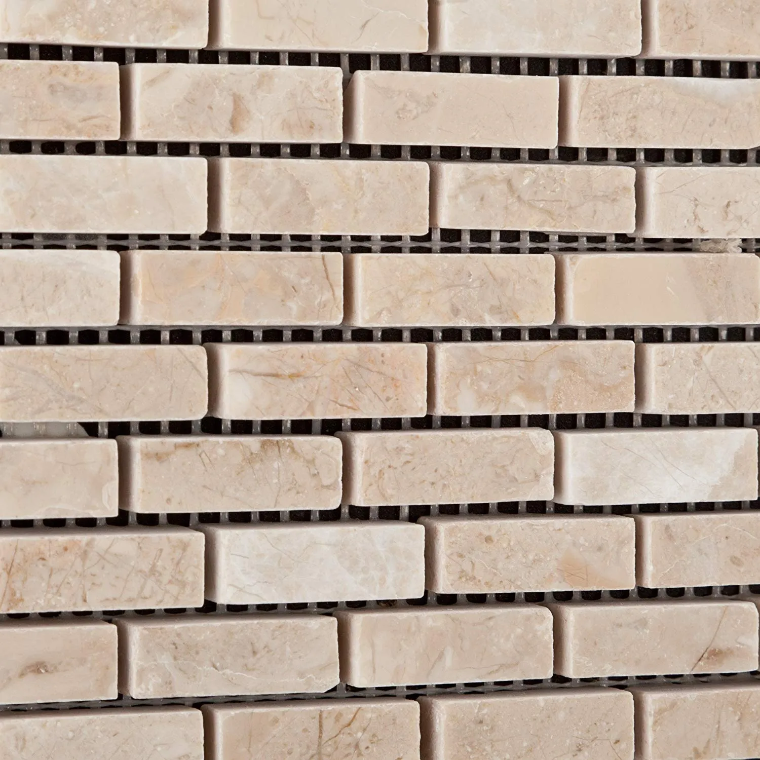 Bursa Beige / Sandy Beige Marble Mini - Brick Polished Mosaic Tile - Box of 5 Sheets