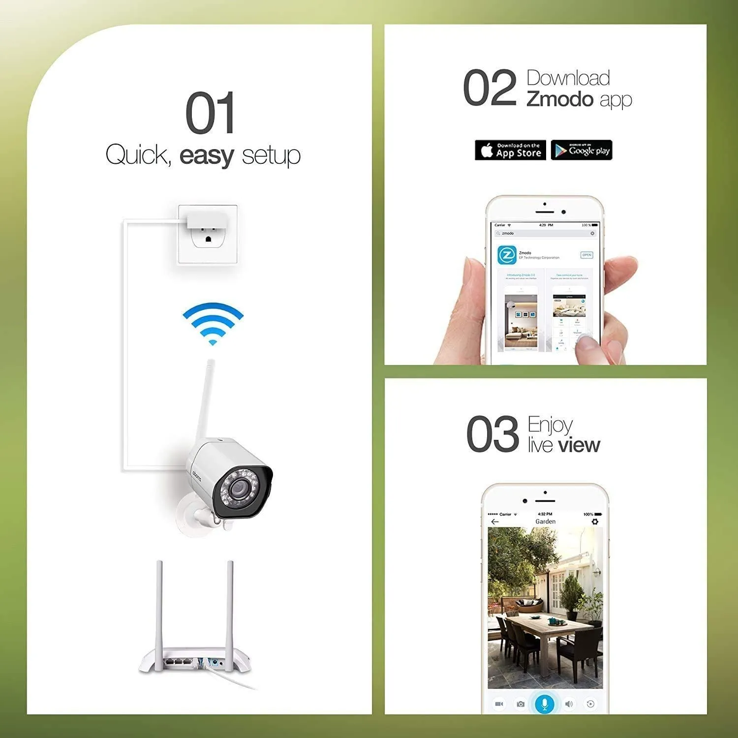 Camaras De Seguridad Para Exterior 1080P HD Wifi Inalambrica Con Vision Nocturna