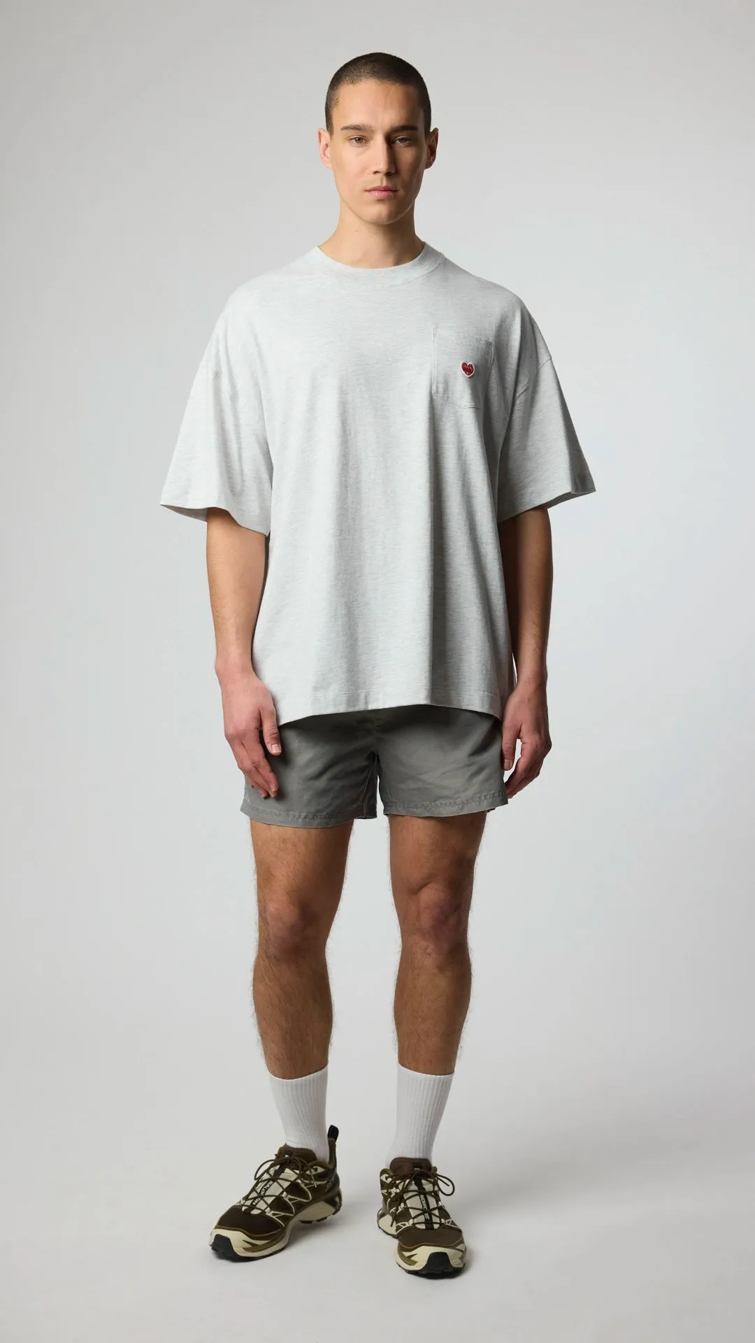 CAMISETA HEART POCKET LIGHT GREY MELANGE