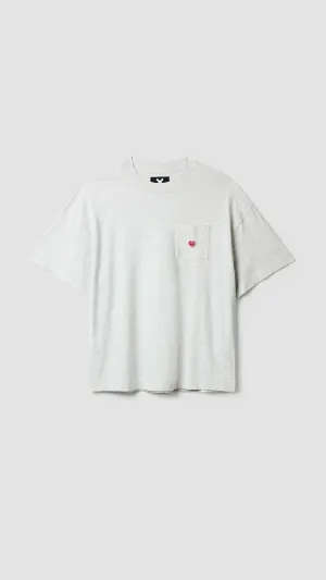 CAMISETA HEART POCKET LIGHT GREY MELANGE