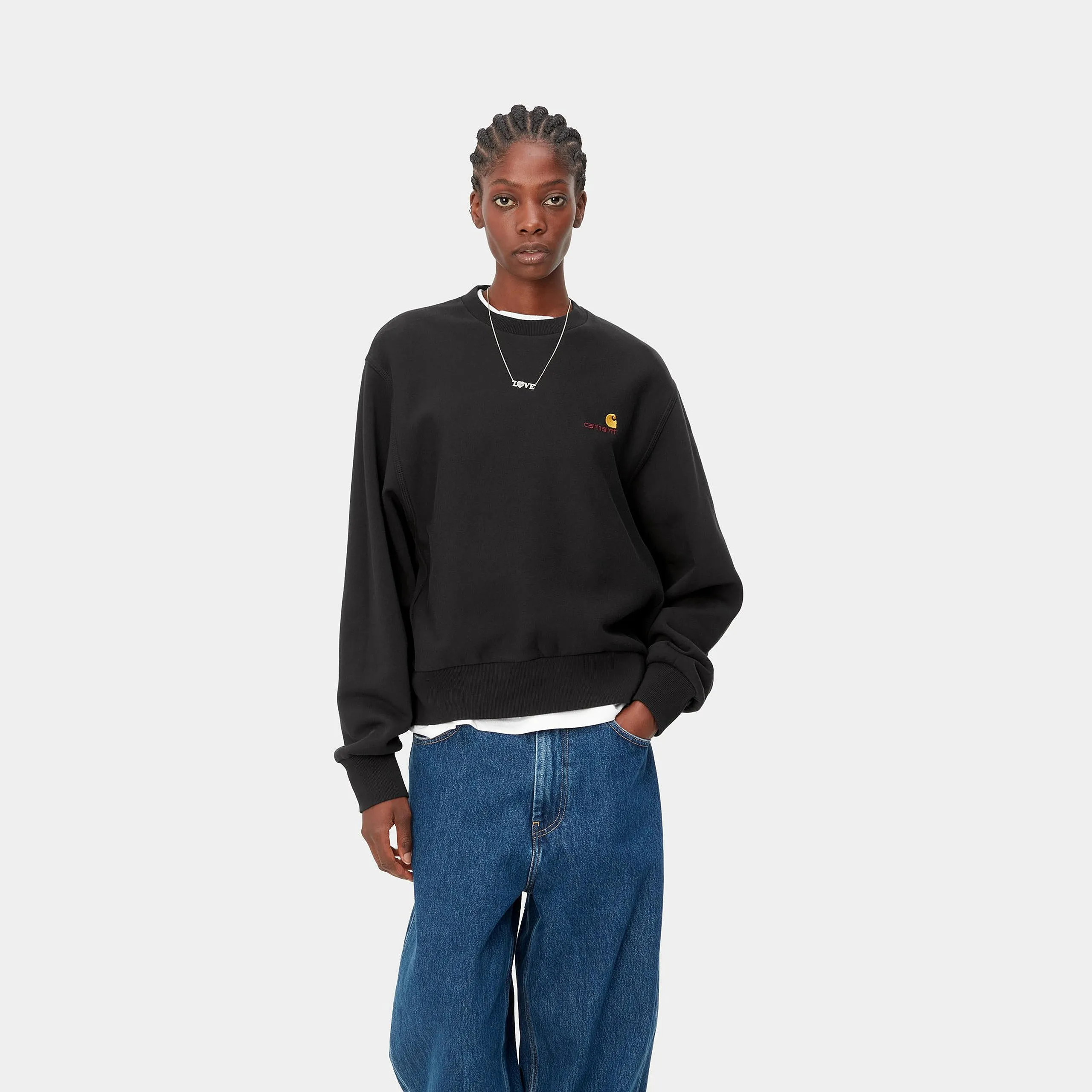 Carhartt WIP W' American Script Sweat Black