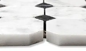 CARRARA (CARRERA) MARBLE 2" OCTAGON POLISHED MOSAIC
