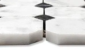 CARRARA (CARRERA) MARBLE 2" OCTAGON POLISHED MOSAIC
