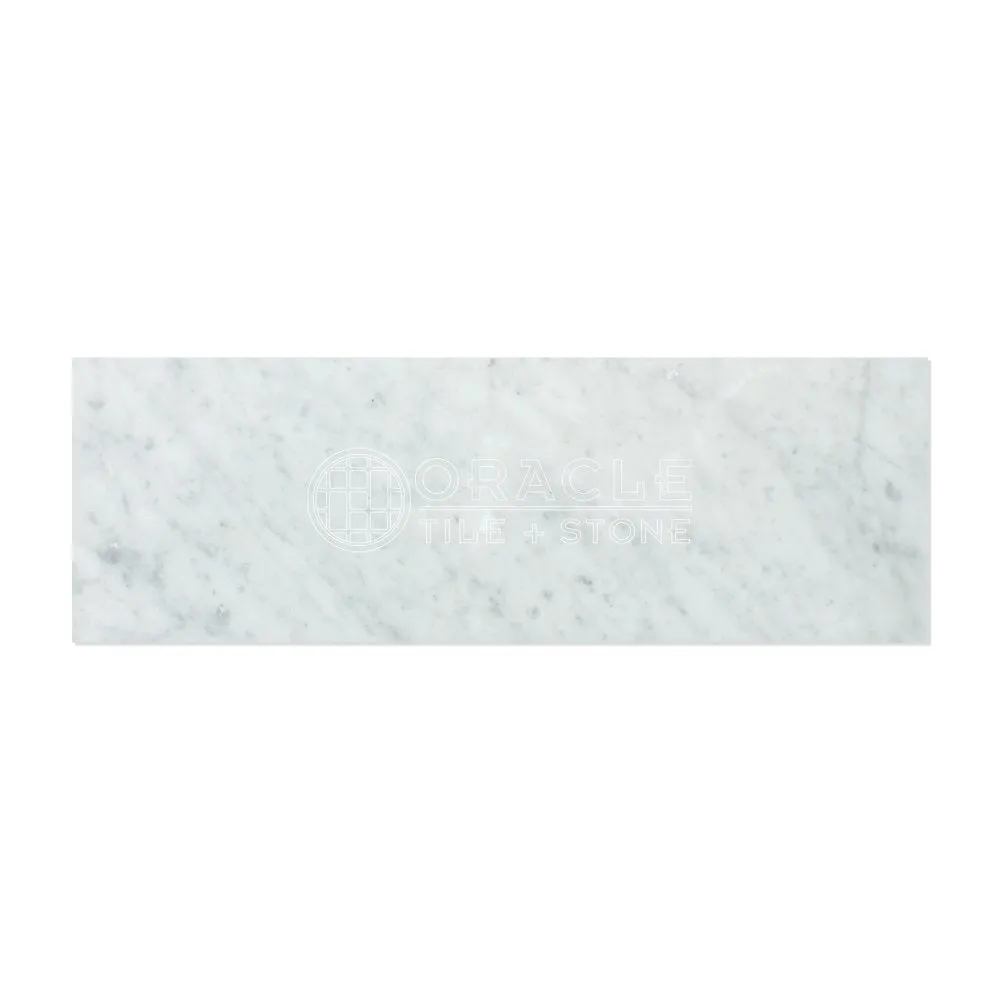 Carrara White Italian (Bianco Carrara) Marble 4 X 12 Field Tile, Polished