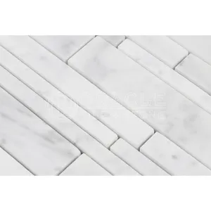 Carrara White Italian (Bianco Carrara) Marble Random Strip, Polished