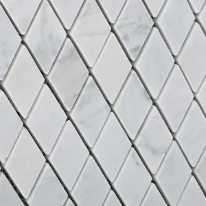 Carrara White Marble Polished 1" Diamond Mosaic Tile - Box of 5 sq. ft.