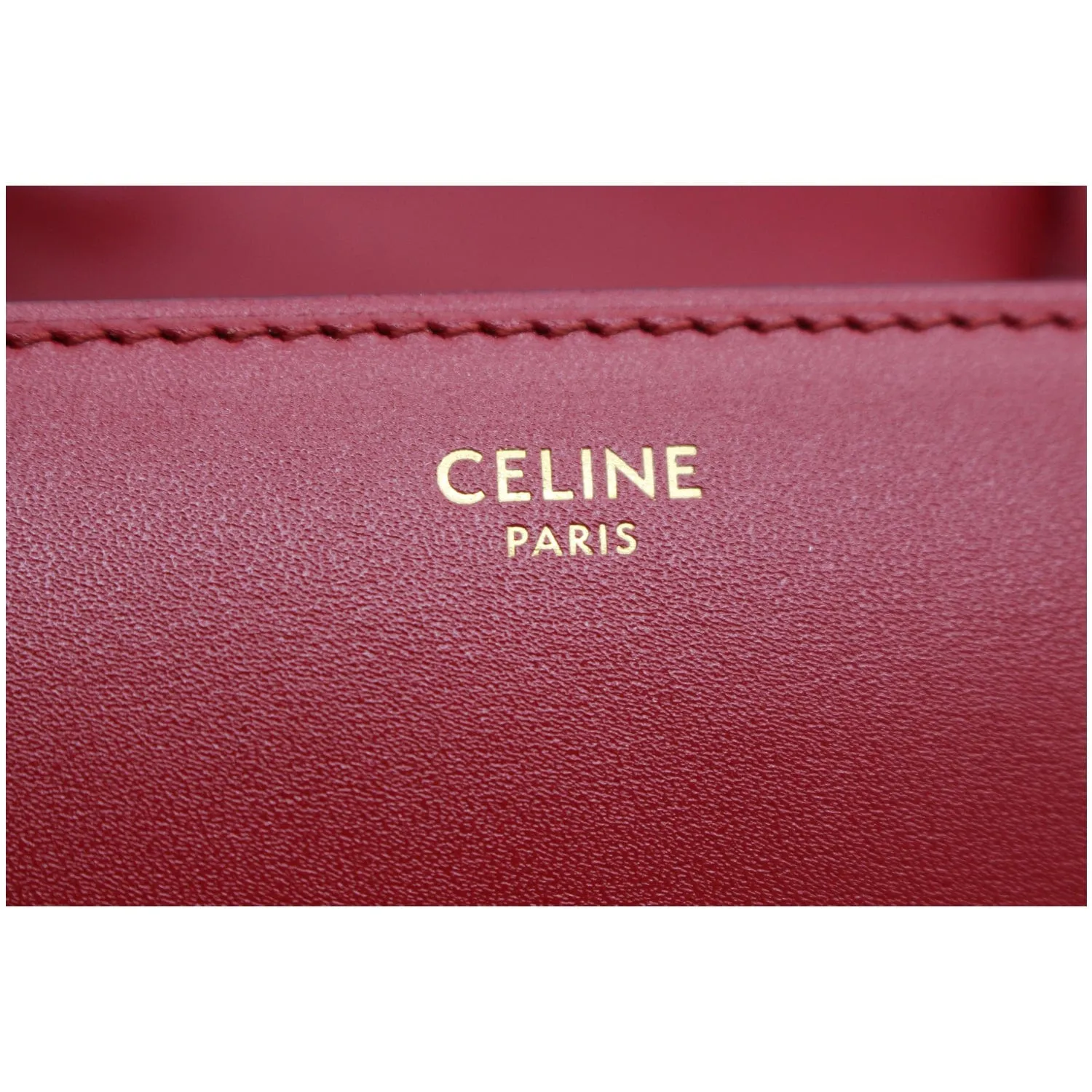 CELINE Small Classic Box Leather Flap Shoulder Bag Red