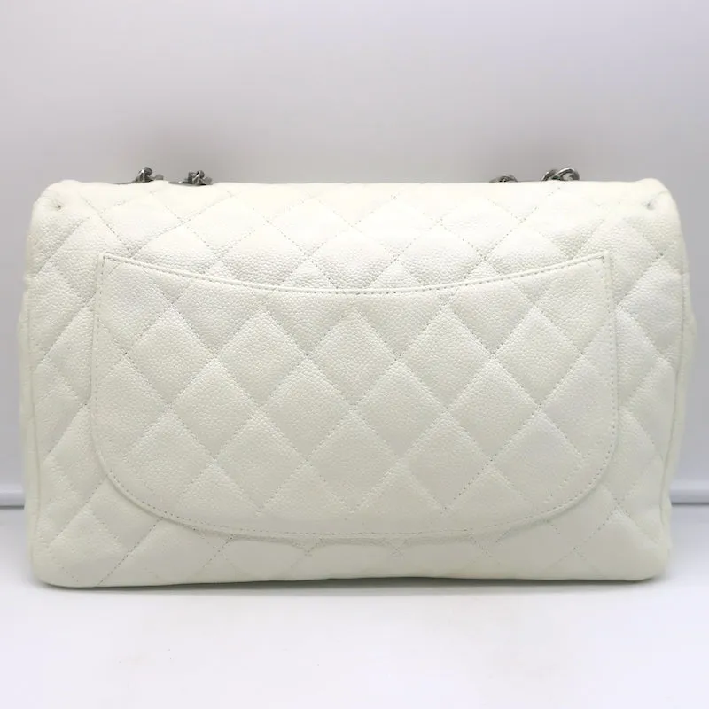Chanel 2006 Reissue Medium Single Flap Bag White Quilted Caviar Leather