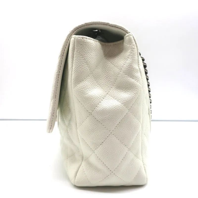 Chanel 2006 Reissue Medium Single Flap Bag White Quilted Caviar Leather