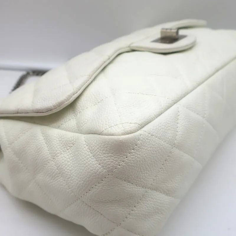 Chanel 2006 Reissue Medium Single Flap Bag White Quilted Caviar Leather