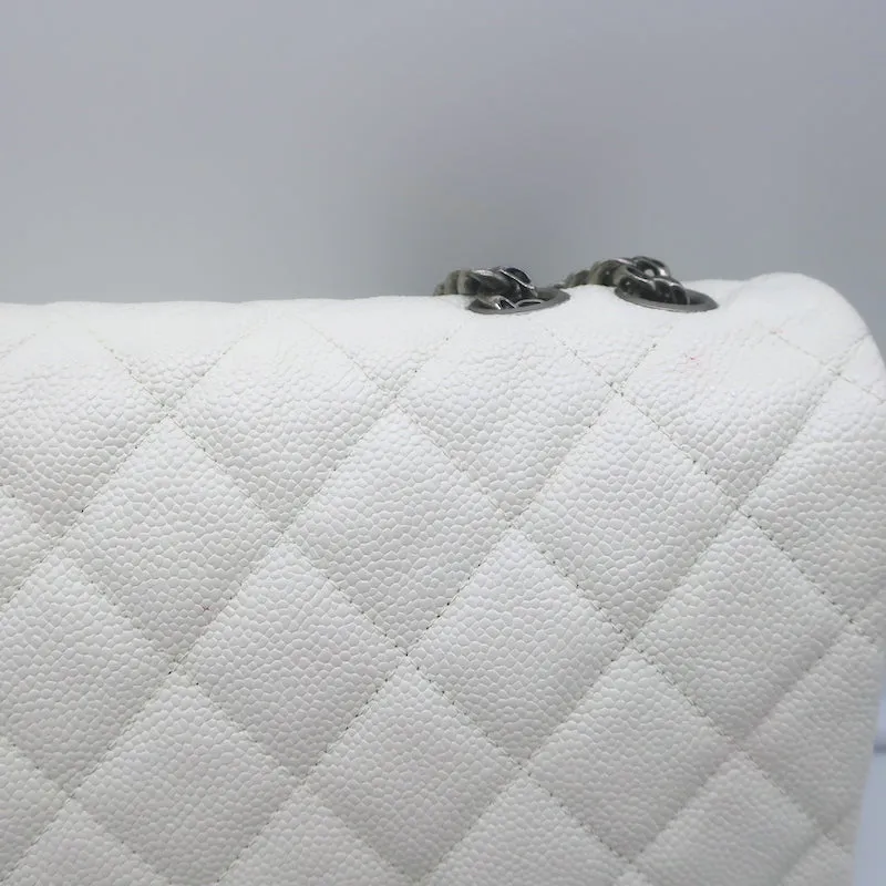 Chanel 2006 Reissue Medium Single Flap Bag White Quilted Caviar Leather