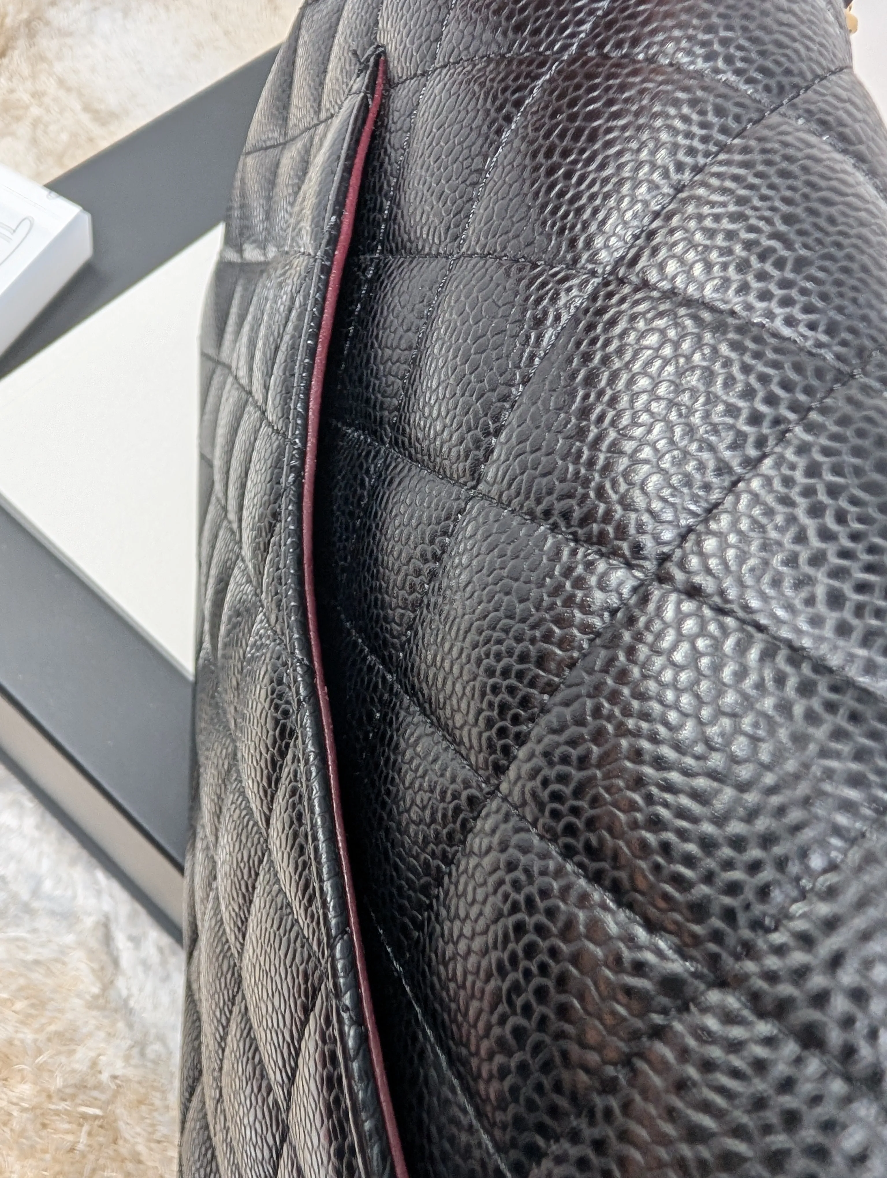 CHANEL BLACK CAVIAR MEDIUM DOUBLE FLAP, GOLD HARDWARE, SERIES 26, MINT CONDITION