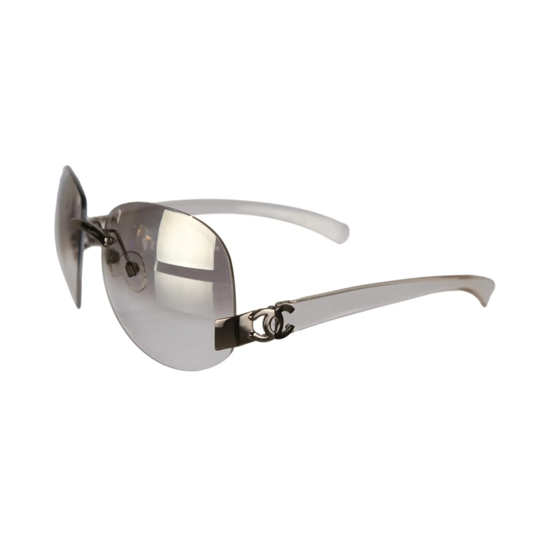 Chanel Transparent Reflective Oversized Sunglasses