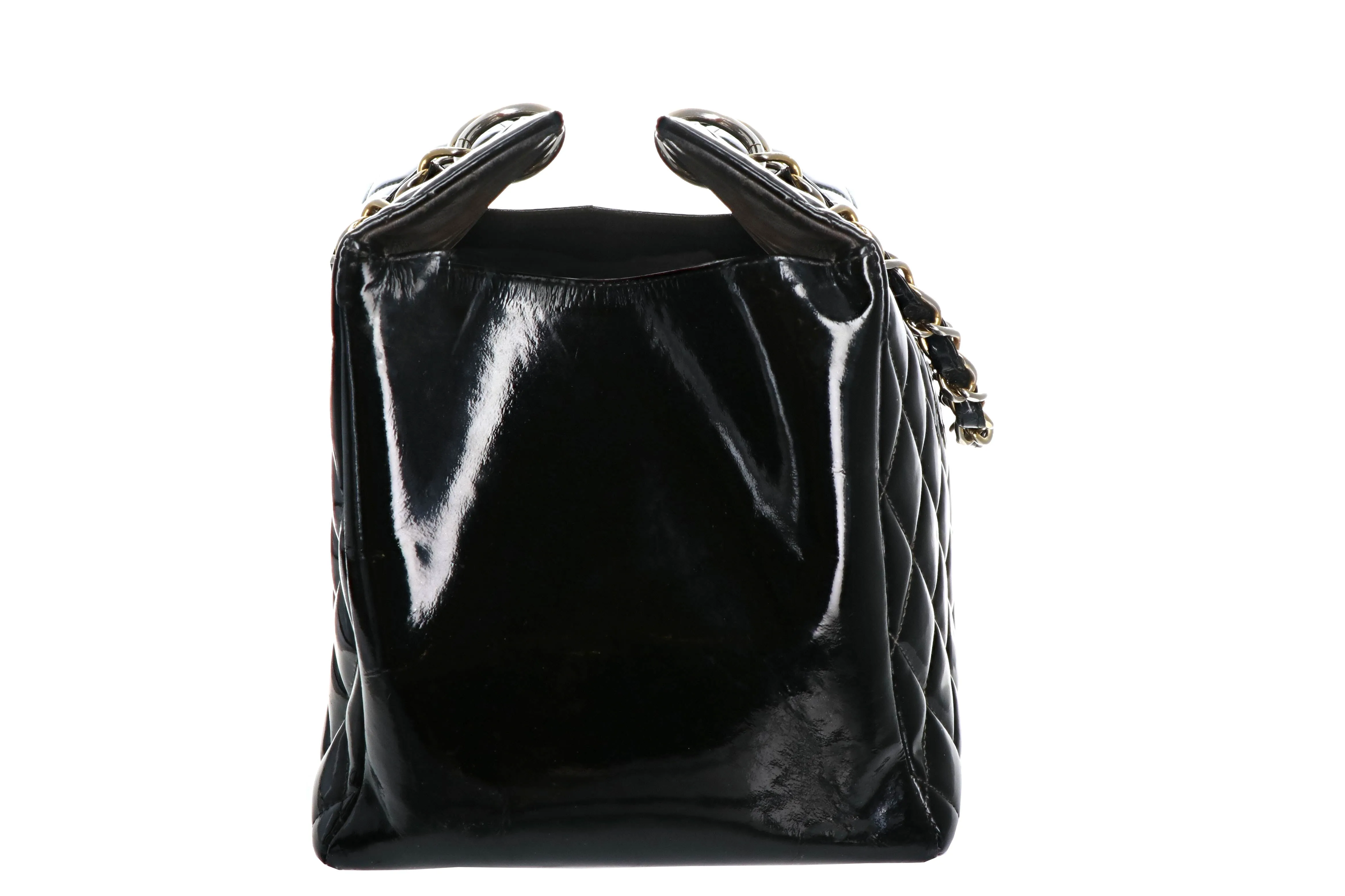 Chanel Vintage Patent Leather Grand Shopping Tote