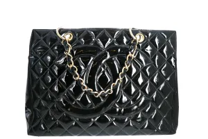 Chanel Vintage Patent Leather Grand Shopping Tote