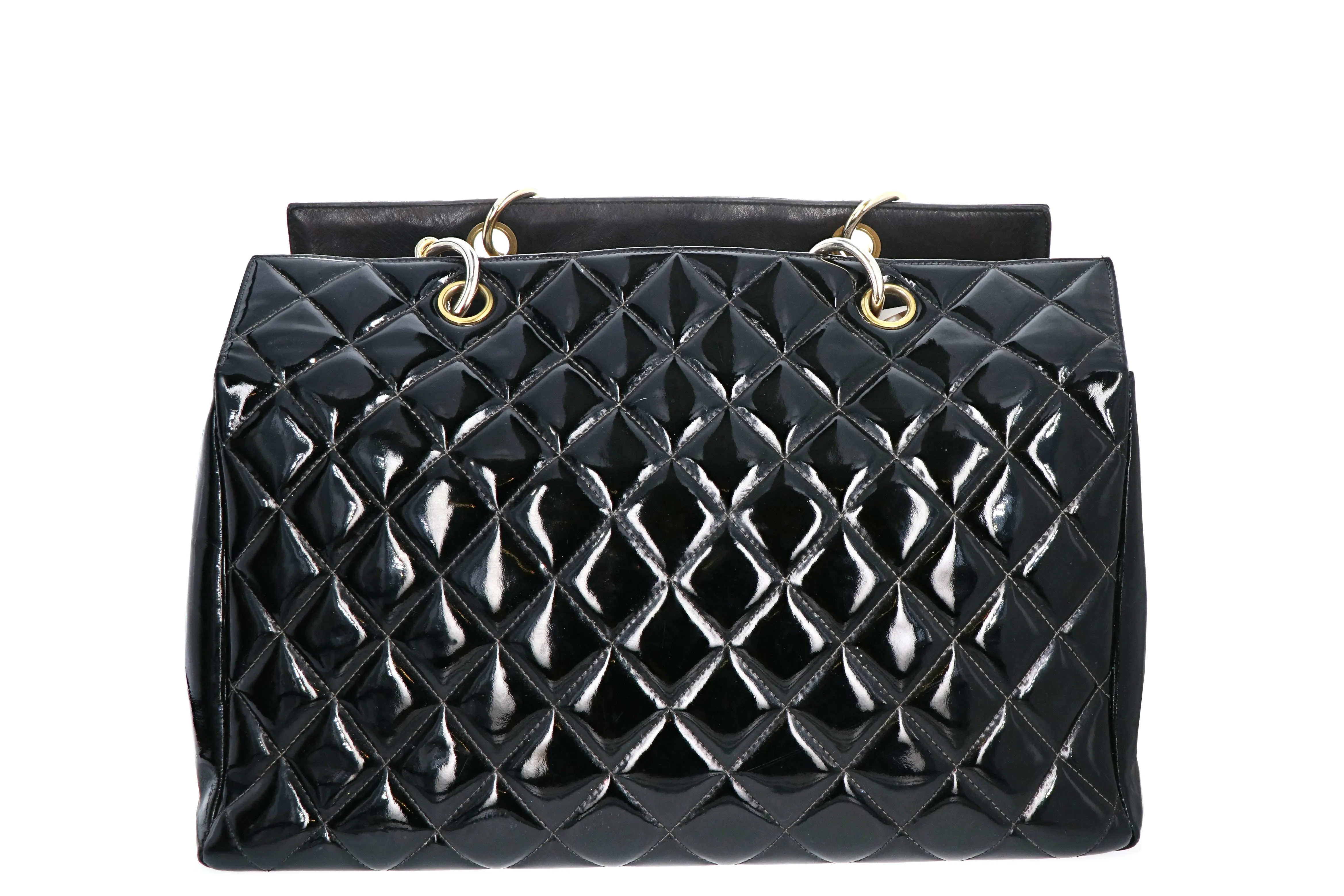 Chanel Vintage Patent Leather Grand Shopping Tote