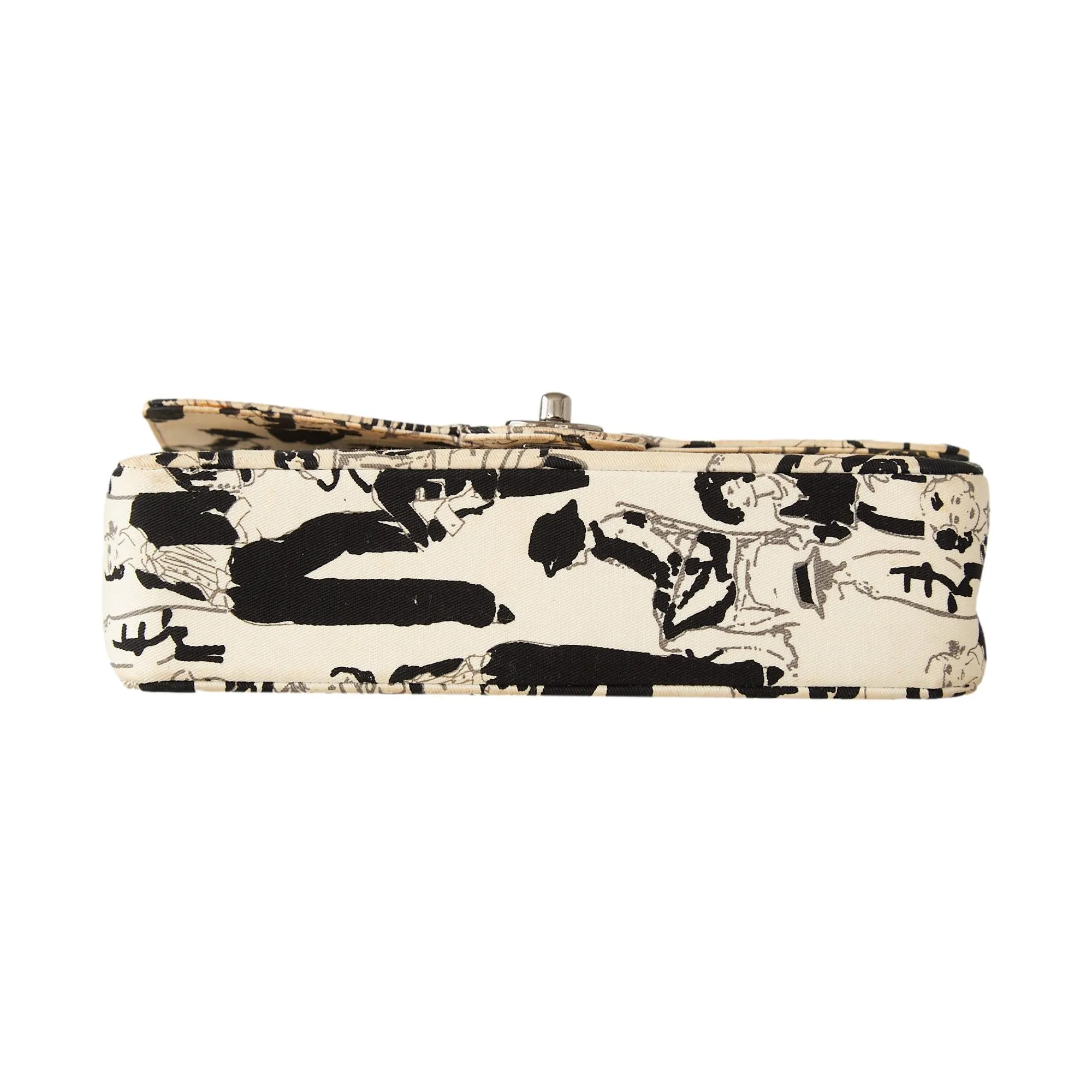 Chanel White Mademoiselle Print Flap Bag