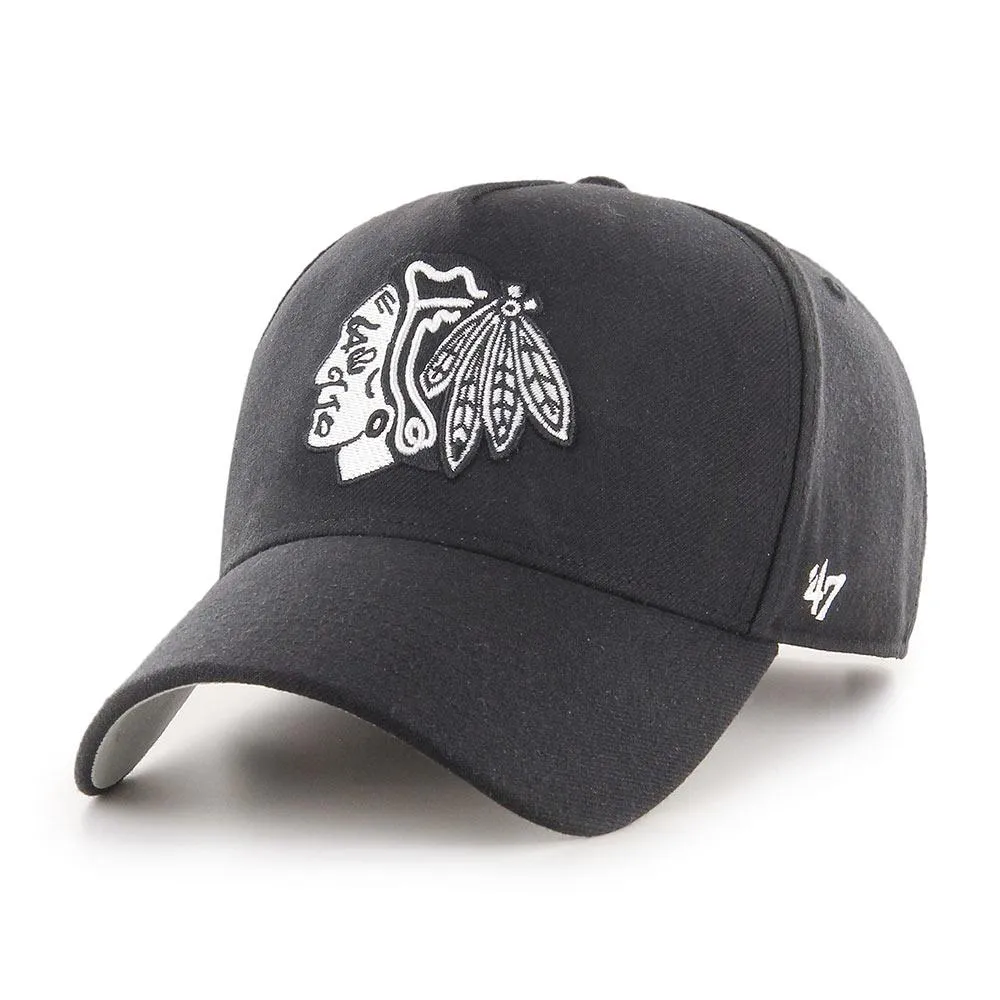 Chicago Blackhawks Black/White '47 MVP DT SNAPBACK