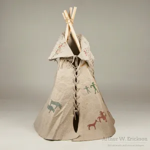Children's Wool  Felt Teepee With Painted Figures