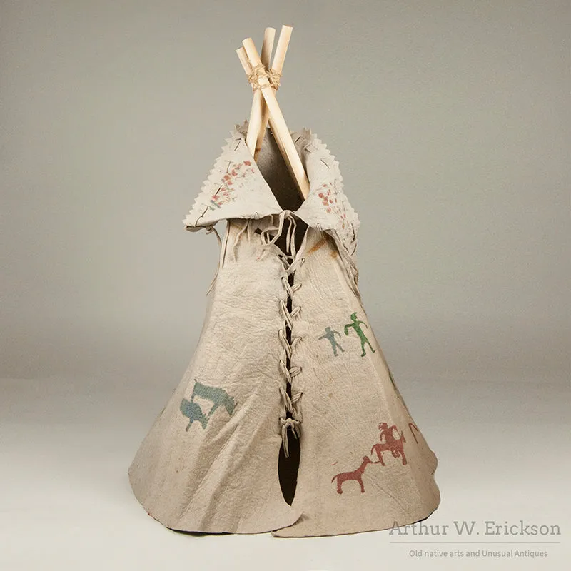 Children's Wool  Felt Teepee With Painted Figures