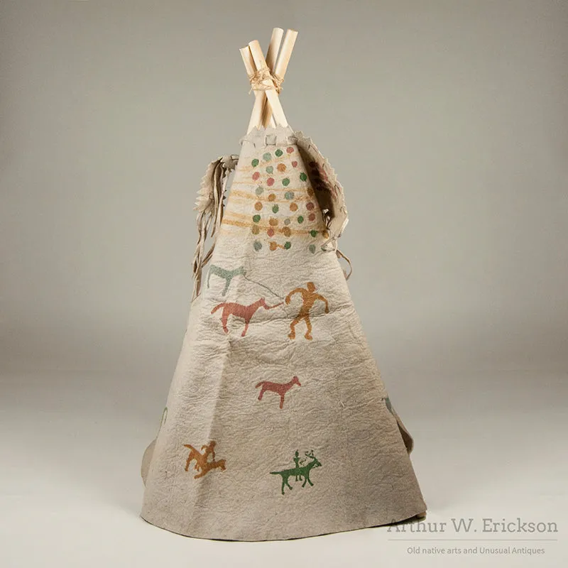 Children's Wool  Felt Teepee With Painted Figures