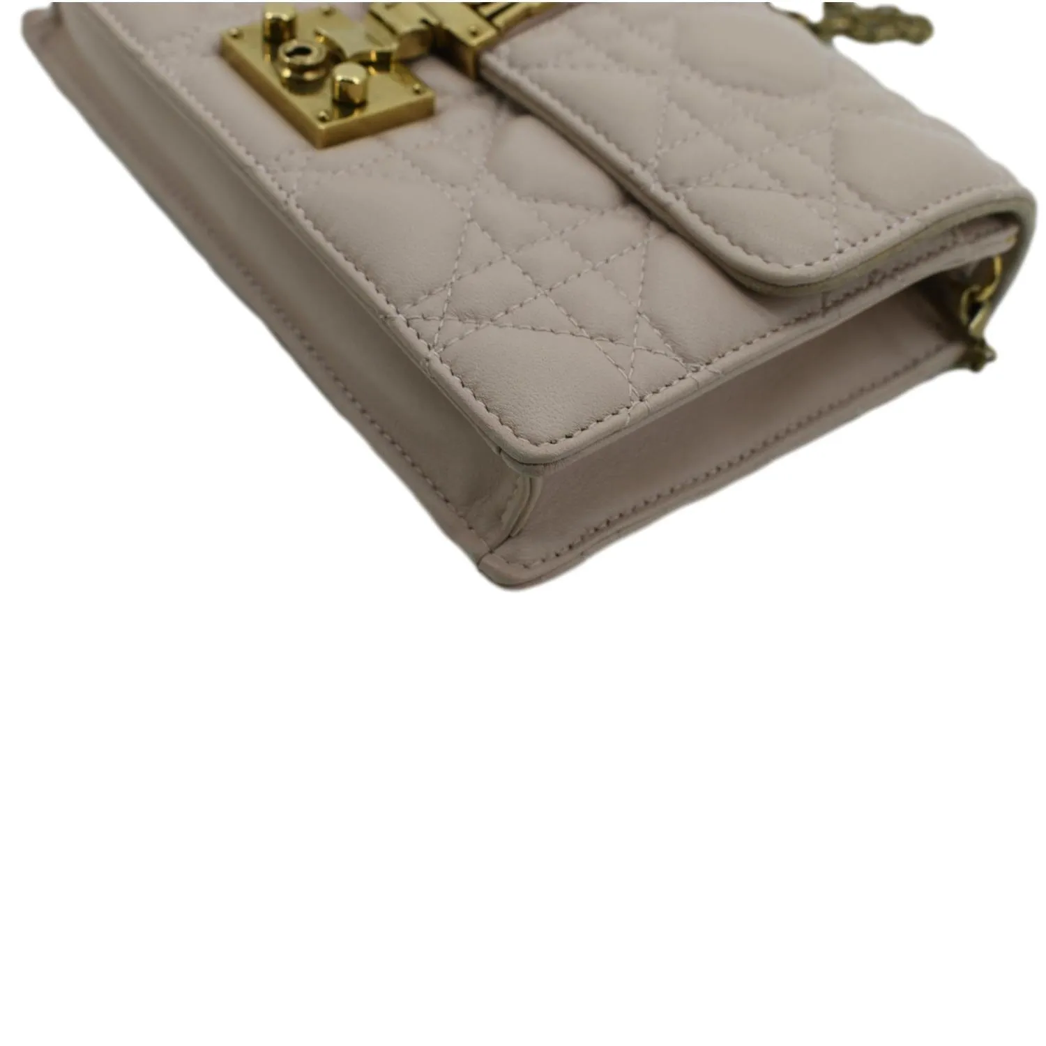 CHRISTIAN DIOR Dioraddict Quilted Lambskin Leather Crossbody Bag Dusty Pink