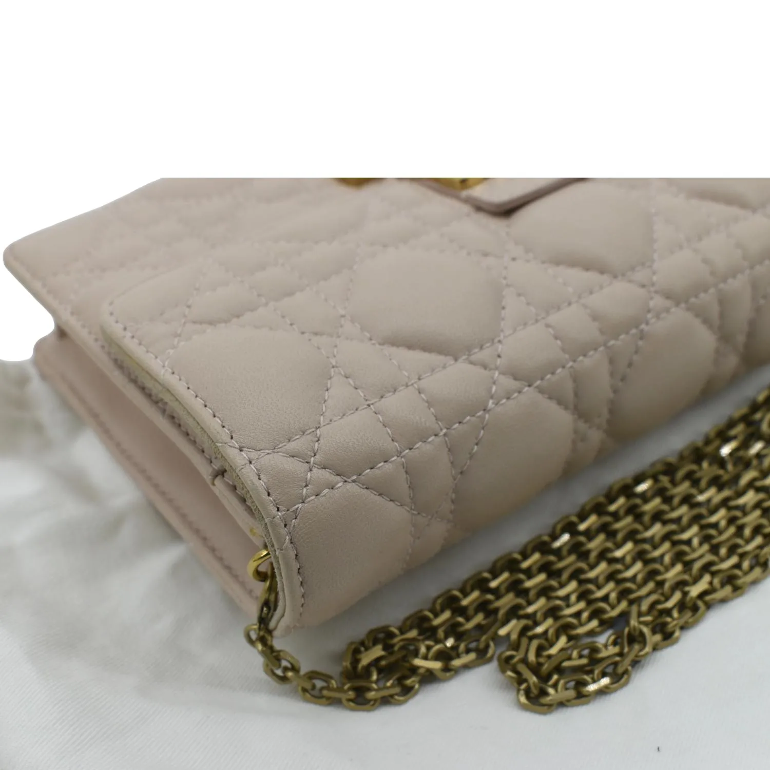 CHRISTIAN DIOR Dioraddict Quilted Lambskin Leather Crossbody Bag Dusty Pink