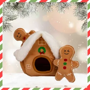 Christmas Gingerbread House Dog Toy
