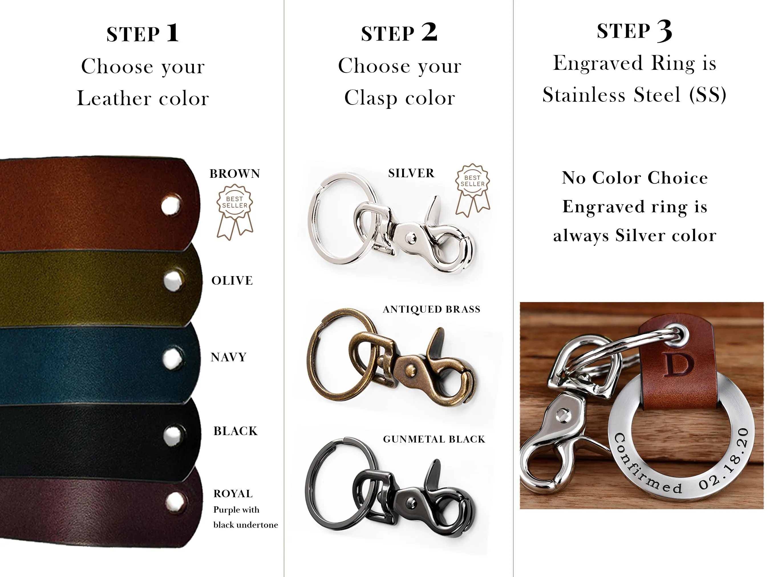 Circle of Love - Custom Leather Keychain Ring