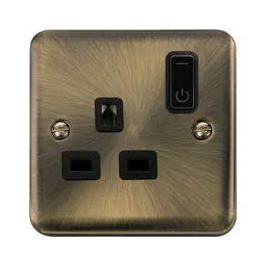Click Deco Plus DPAB30535BK Ingot 13A 1G RF Smart Socket - Antique Brass (Black)