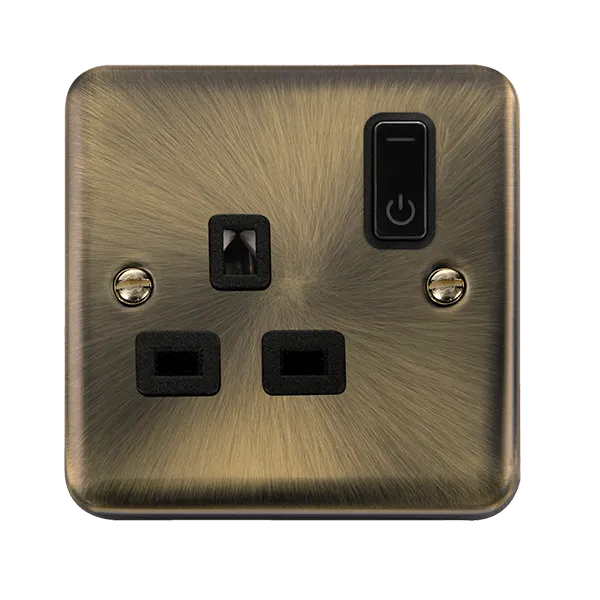 Click Deco Plus DPAB30535BK Ingot 13A 1G RF Smart Socket - Antique Brass (Black)