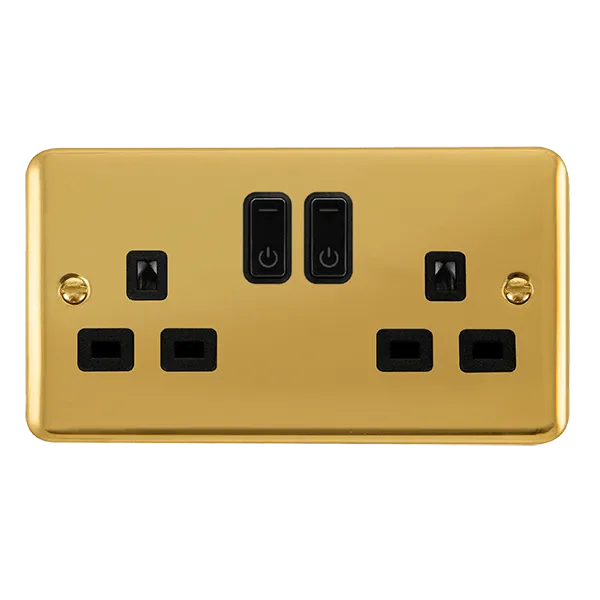 Click Deco Plus DPBR30536BK Ingot 13A 2G RF Smart Socket - Polished Brass (Black)