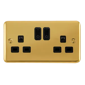 Click Deco Plus DPBR30536BK Ingot 13A 2G RF Smart Socket - Polished Brass (Black)