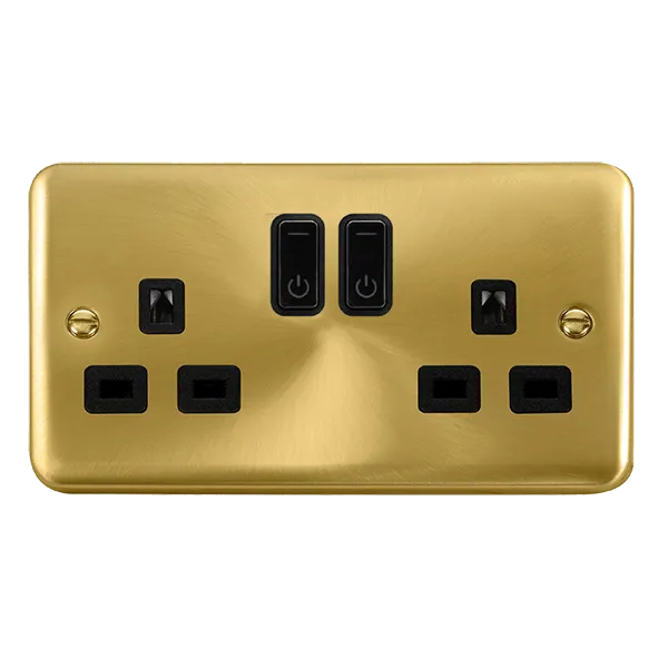 Click Deco Plus DPSB30536BK Ingot 13A 2G RF Smart Socket - Satin Brass (Black)
