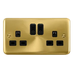 Click Deco Plus DPSB30536BK Ingot 13A 2G RF Smart Socket - Satin Brass (Black)