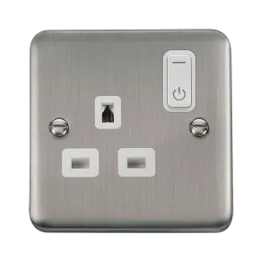 Click Deco Plus DPSS30535WH Ingot 13A 1G RF Smart Socket - Stainless Steel (White)