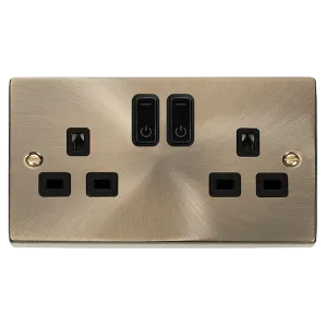 Click Deco VPAB30536BK Victorian Ingot 13A 2G RF Smart Socket - Antique Brass (Black)
