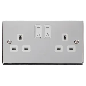Click Deco VPCH30536WH Victorian Ingot 13A 2G RF Smart Socket - Polished Chrome (White)