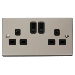 Click Deco VPPN30536BK Victorian Ingot 13A 2G RF Smart Socket - Pearl Nickel (Black)