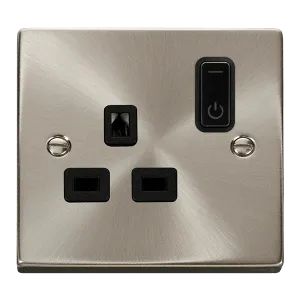 Click Deco VPSC30535BK Victorian Ingot 13A 1G RF Smart Socket - Satin Chrome (Black)