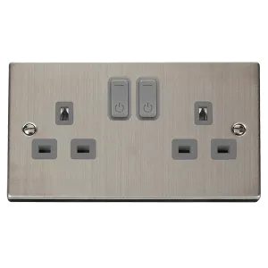 Click Deco VPSS30536GY Victorian Ingot 13A 2G RF Smart Socket - Stainless Steel (Grey)