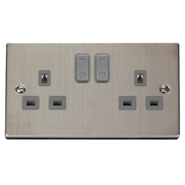 Click Deco VPSS30536GY Victorian Ingot 13A 2G RF Smart Socket - Stainless Steel (Grey)